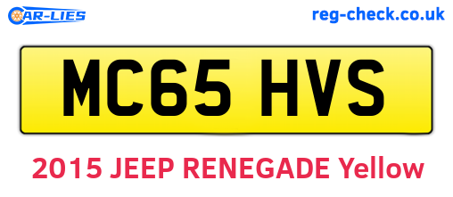 MC65HVS are the vehicle registration plates.