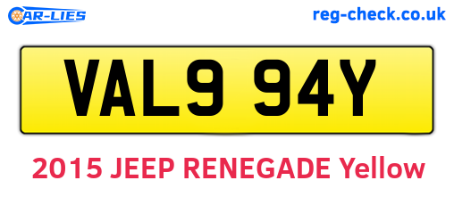 VAL994Y are the vehicle registration plates.