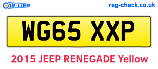 WG65XXP are the vehicle registration plates.