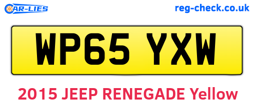 WP65YXW are the vehicle registration plates.