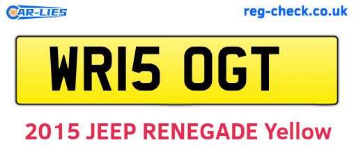 WR15OGT are the vehicle registration plates.