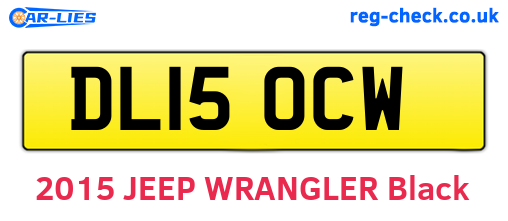DL15OCW are the vehicle registration plates.