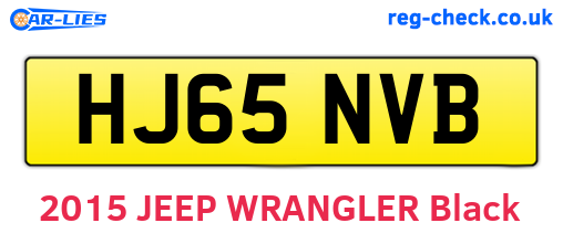 HJ65NVB are the vehicle registration plates.