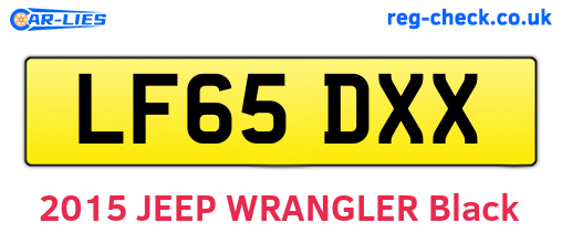 LF65DXX are the vehicle registration plates.