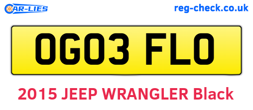 OG03FLO are the vehicle registration plates.