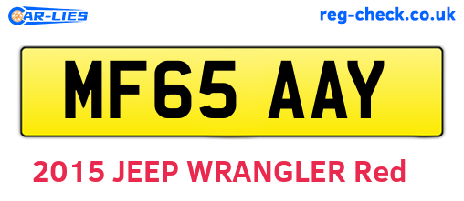 MF65AAY are the vehicle registration plates.