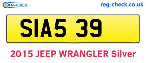 SIA539 are the vehicle registration plates.