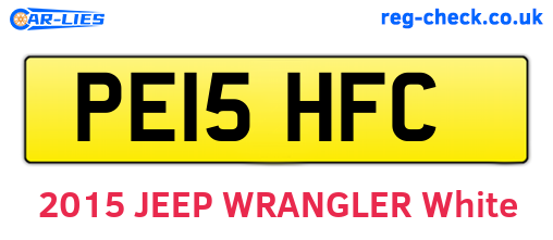 PE15HFC are the vehicle registration plates.