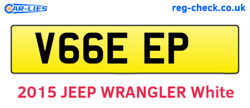 V66EEP are the vehicle registration plates.