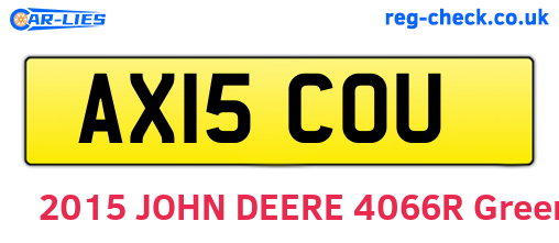 AX15COU are the vehicle registration plates.
