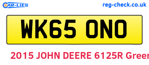 WK65ONO are the vehicle registration plates.