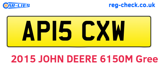 AP15CXW are the vehicle registration plates.