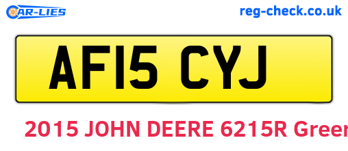 AF15CYJ are the vehicle registration plates.