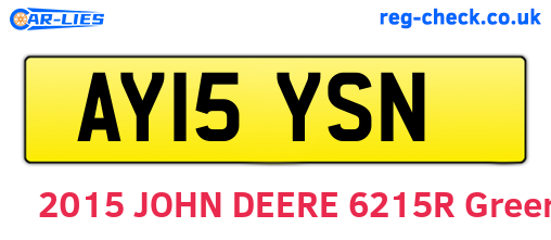 AY15YSN are the vehicle registration plates.