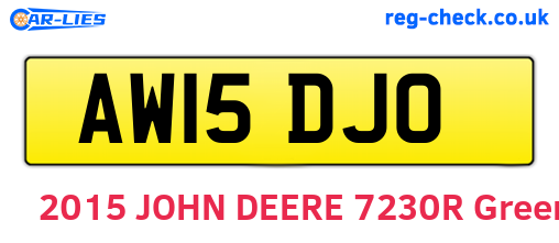 AW15DJO are the vehicle registration plates.