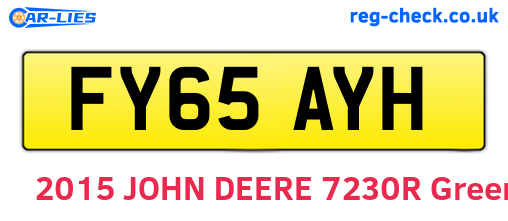 FY65AYH are the vehicle registration plates.