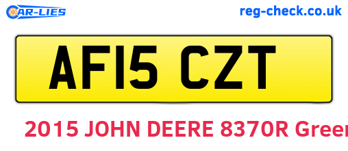 AF15CZT are the vehicle registration plates.