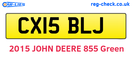 CX15BLJ are the vehicle registration plates.