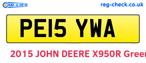 PE15YWA are the vehicle registration plates.