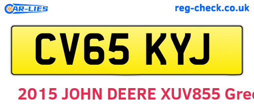 CV65KYJ are the vehicle registration plates.