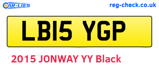 LB15YGP are the vehicle registration plates.