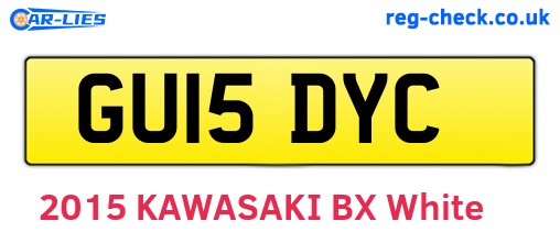GU15DYC are the vehicle registration plates.