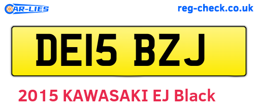 DE15BZJ are the vehicle registration plates.