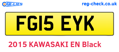 FG15EYK are the vehicle registration plates.