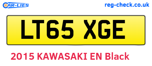 LT65XGE are the vehicle registration plates.