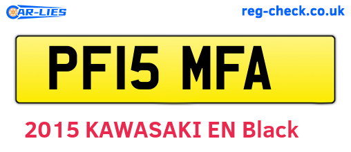 PF15MFA are the vehicle registration plates.