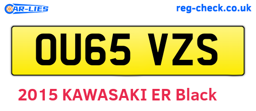 OU65VZS are the vehicle registration plates.