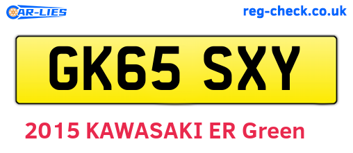 GK65SXY are the vehicle registration plates.