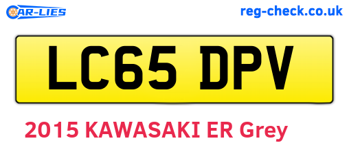 LC65DPV are the vehicle registration plates.