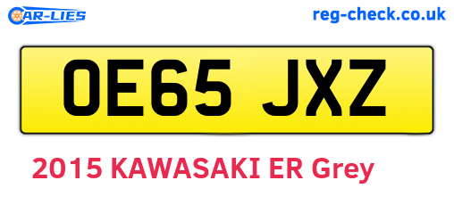 OE65JXZ are the vehicle registration plates.