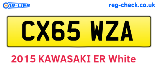 CX65WZA are the vehicle registration plates.