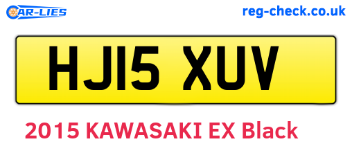 HJ15XUV are the vehicle registration plates.