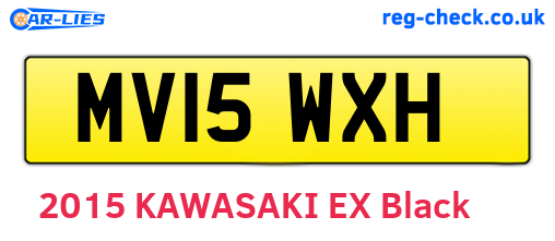 MV15WXH are the vehicle registration plates.