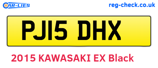 PJ15DHX are the vehicle registration plates.