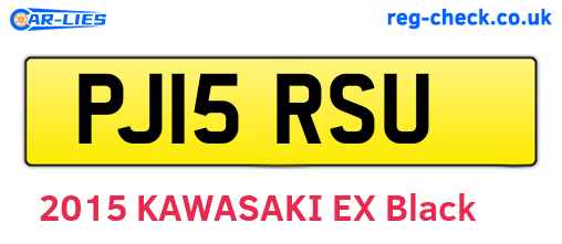 PJ15RSU are the vehicle registration plates.