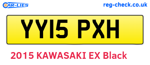YY15PXH are the vehicle registration plates.