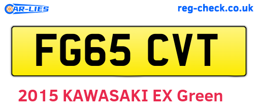 FG65CVT are the vehicle registration plates.