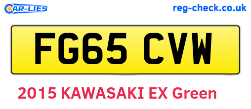 FG65CVW are the vehicle registration plates.
