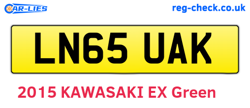 LN65UAK are the vehicle registration plates.