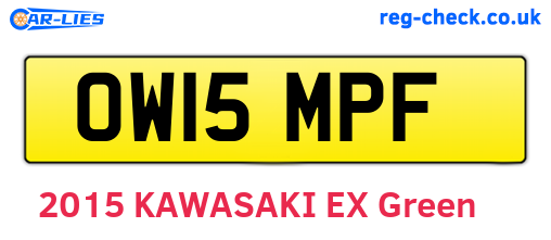 OW15MPF are the vehicle registration plates.