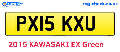 PX15KXU are the vehicle registration plates.