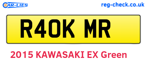 R40KMR are the vehicle registration plates.