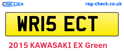 WR15ECT are the vehicle registration plates.