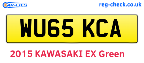 WU65KCA are the vehicle registration plates.
