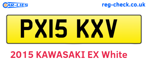 PX15KXV are the vehicle registration plates.