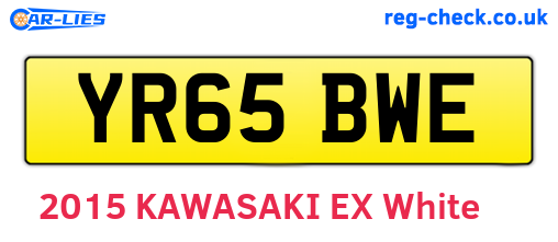 YR65BWE are the vehicle registration plates.